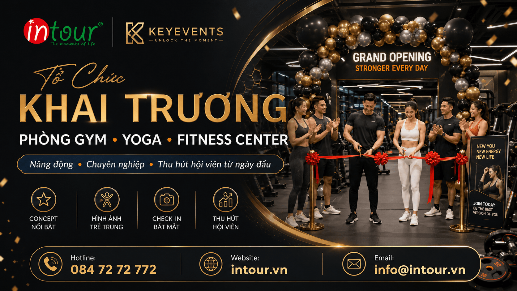 Tổ Chức Khai Trương Phòng Gym, Yoga, Fitness Center Tổ Chức Khai Trương Phòng Gym, Yoga, Fitness Center