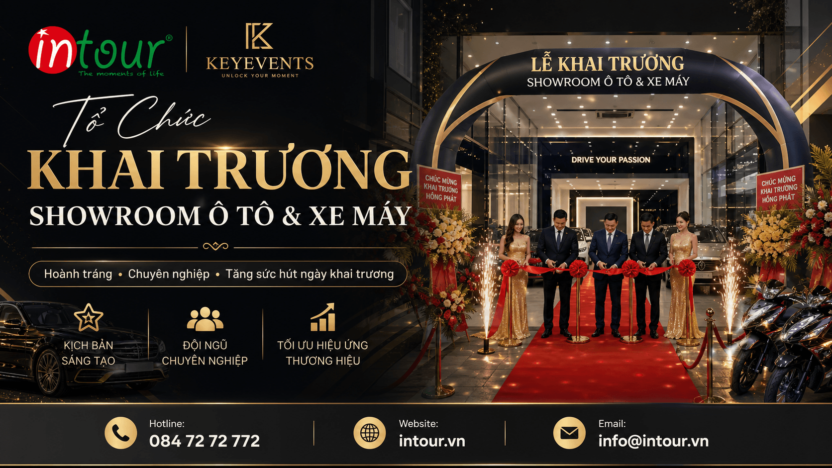 Tổ Chức Khai Trương Showroom Ô Tô, Xe Máy Trọn Gói