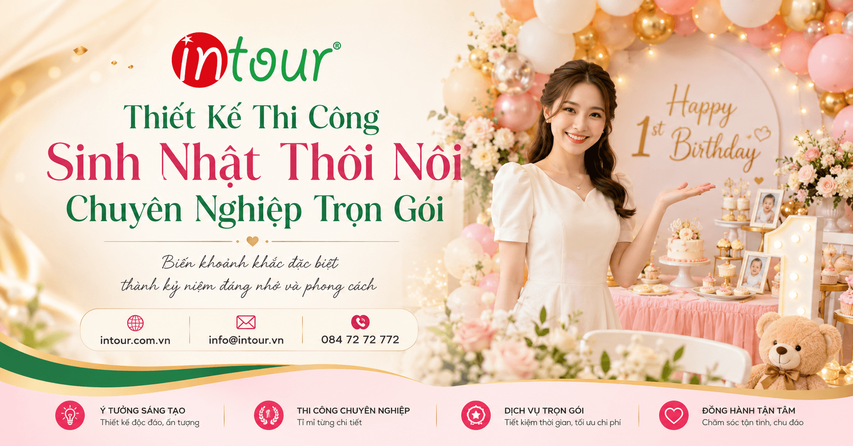 Thiết Kế Thi Công Sinh Nhật Thôi Nôi Chuyên Nghiệp Trọn Gói